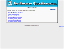 Tablet Screenshot of icebreakerquestions.com
